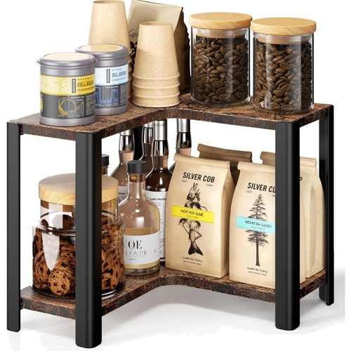 Eckregal kaffee ecke stufig - eckregal, 2-stufig